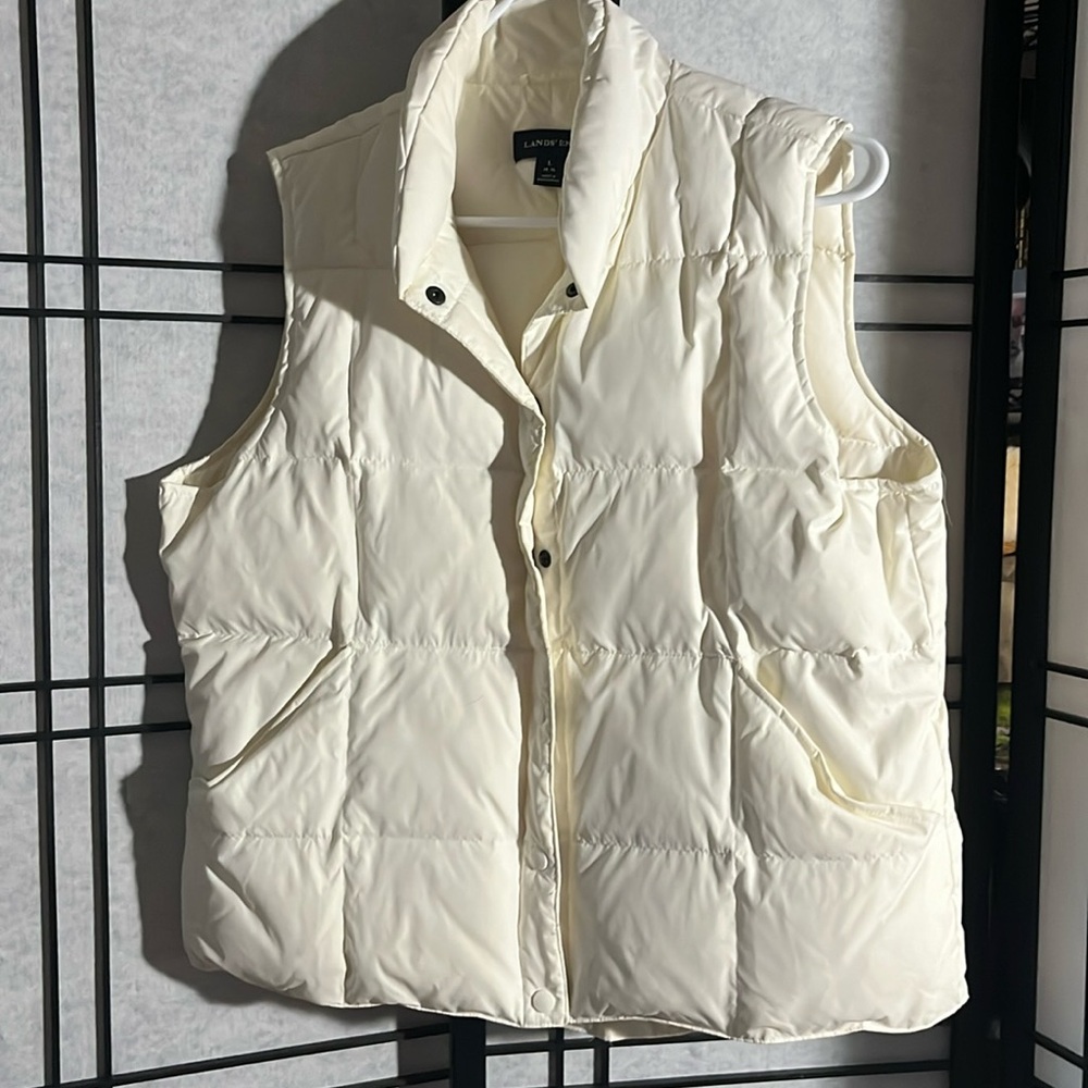 Womens Lands End Vest - winter white